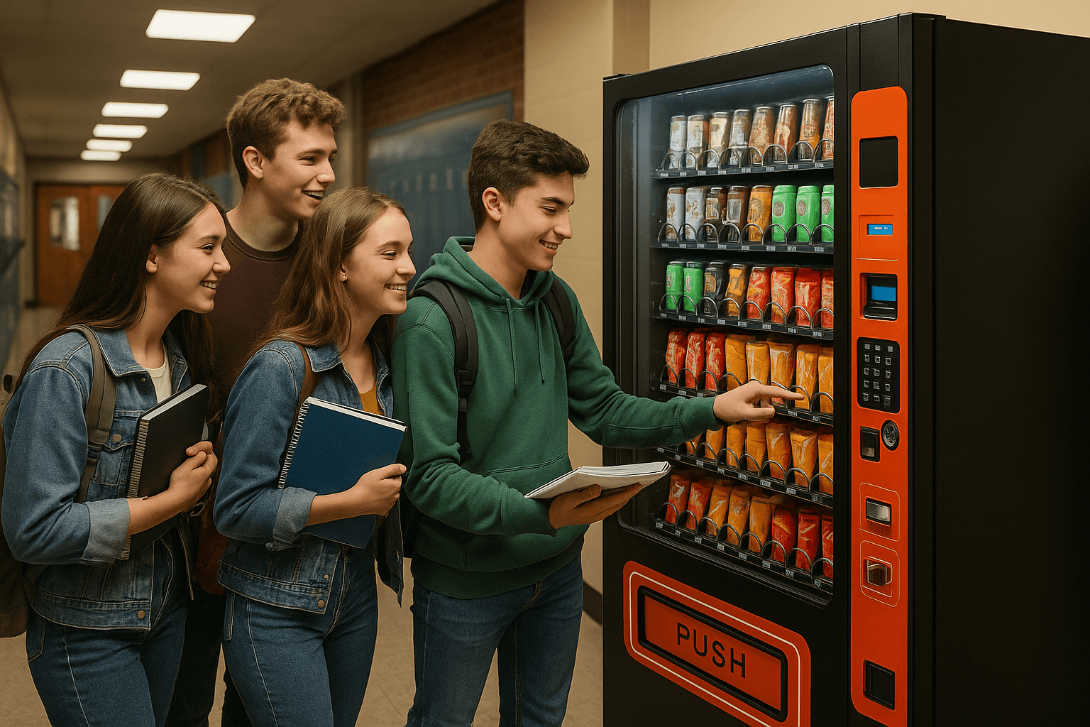 school kids vending machines